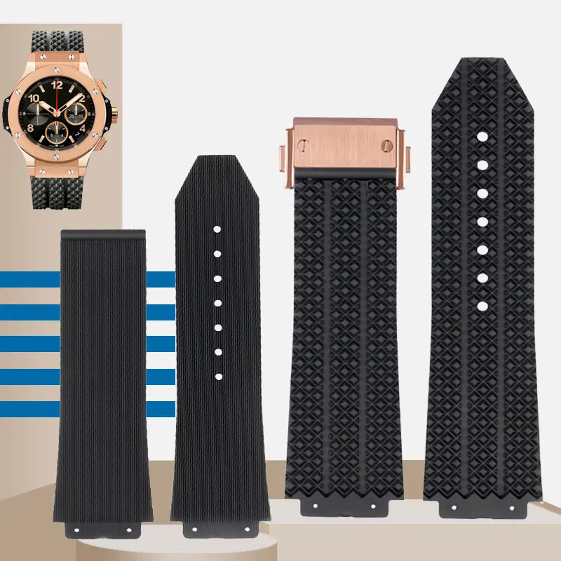 Silicone watch strap  for hubolt watchband Yubo big bang classic fusion Yubo convex mouth 25 * 19mm wristband men\'s  watch chain