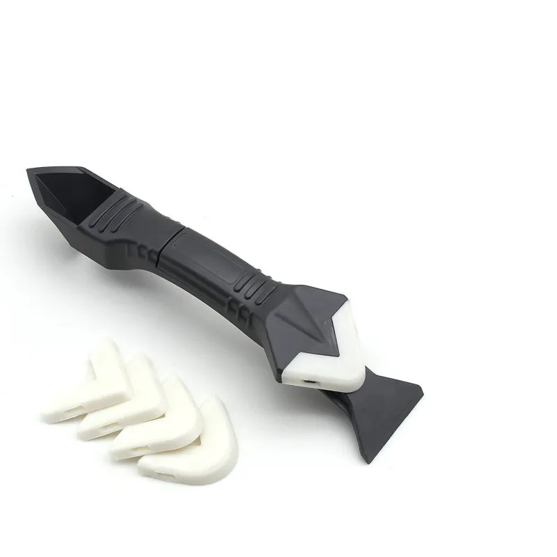 LTZFTL 3 in 1 Silicone Remover Sealant Smooth Scraper Caulk Finisher Grout with Seam Tape Plastic Hand Tools Set Accessories