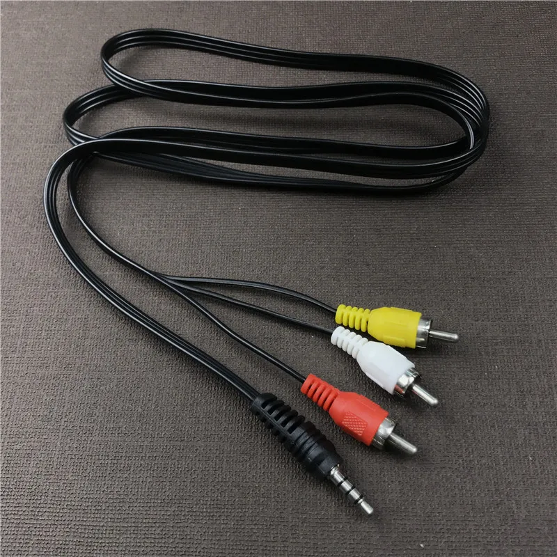 

1M 3.5mm Jack Plug Male to 3 RCA Adapter High Quality 3.5 to RCA Male Audio Video Cable Laptop DVD TV AUX Cable AV Cable