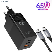 ILEPO GAN 65W USB C Charger Quick Charge QC4.0 PD3.0 USB-C With 100W Cable Type C Fast USB Charger For Macbook iPhone 15 Samsung