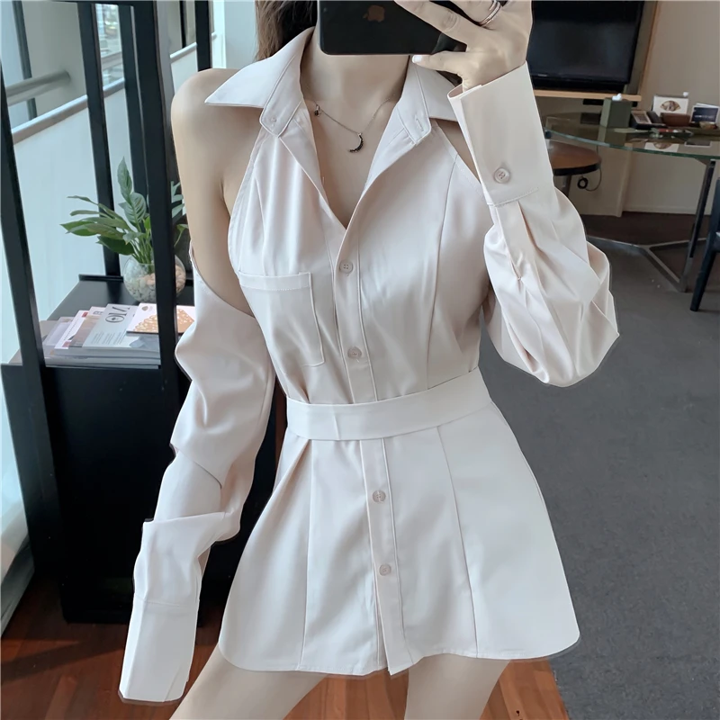 Vy641 2020 spring summer autumn new women fashion casual ladies work Blouse woman overshirt female OL two ways to wear