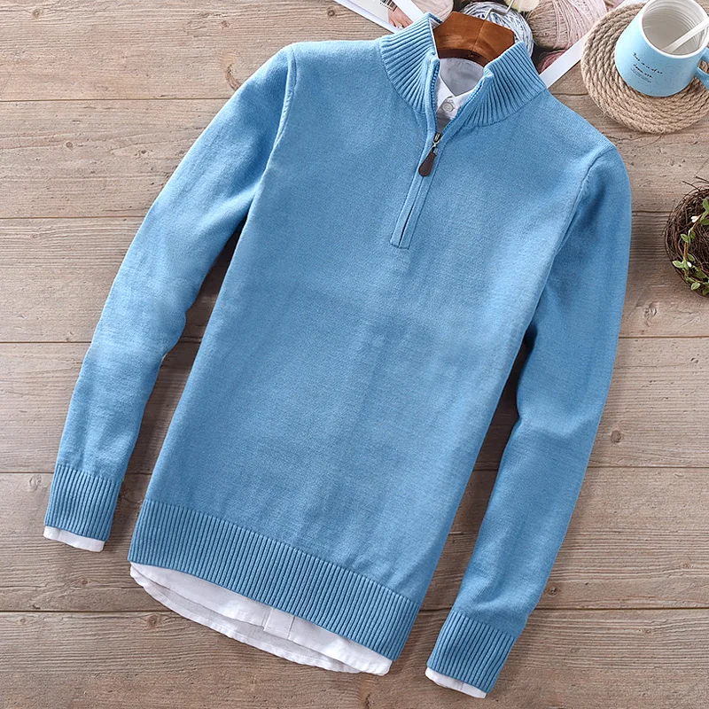 New Designer pure cotton men sweater brand fashion sweater for men long-sleeved casual sweaters men solid sweaters men