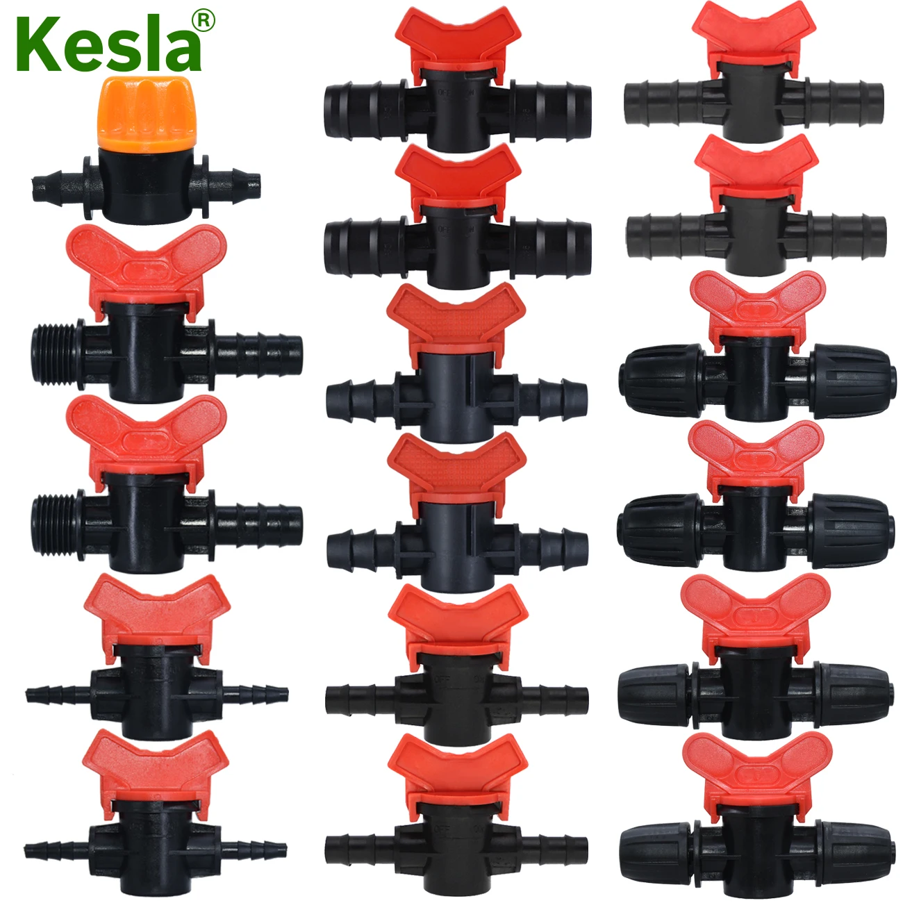 

KESLA 16mm 20mm 25mm 4/7mm 8/11mm Garden Hose Waterstop Barb Connector 1/4 1/2 3/4 Drip Irrigation Mini Valve Watering System