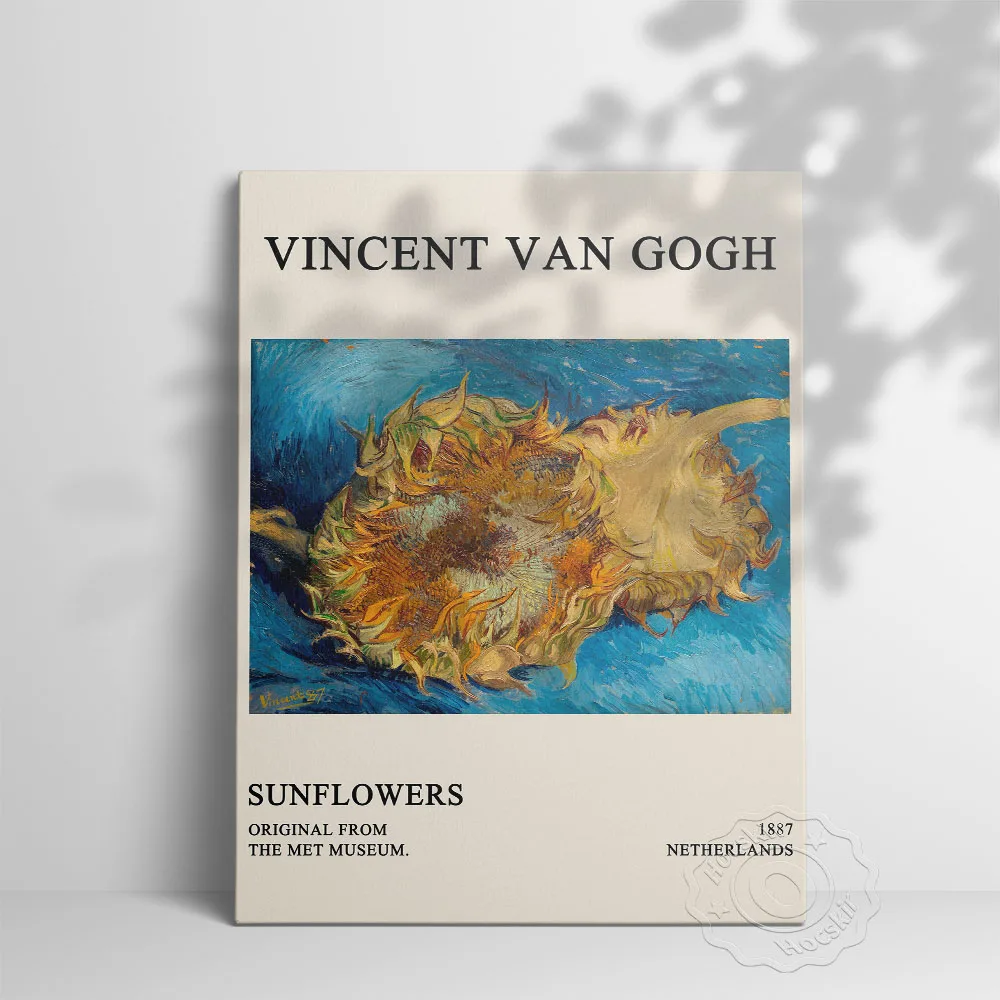 Póster Original del Museo de Met, impresiones artísticas de girasoles de obras famosas de Vincent Van Gogh, imagen de pared de decoración floral de arte vintage