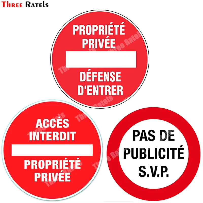 Three Ratels B291 Private Property No Entry Panel Personalized Stickers And Decals Vinyl Material Waterproof Protected