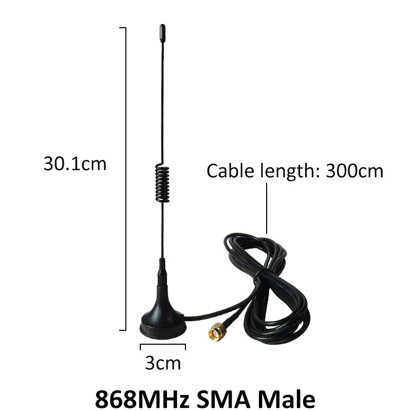 868Mhz 900-1800 Mhz LORA  Antenna 5dbi SMA Male female 300cm Cable 868 mhz 915 IOT antena Sucker Antenne base magnetic antennas