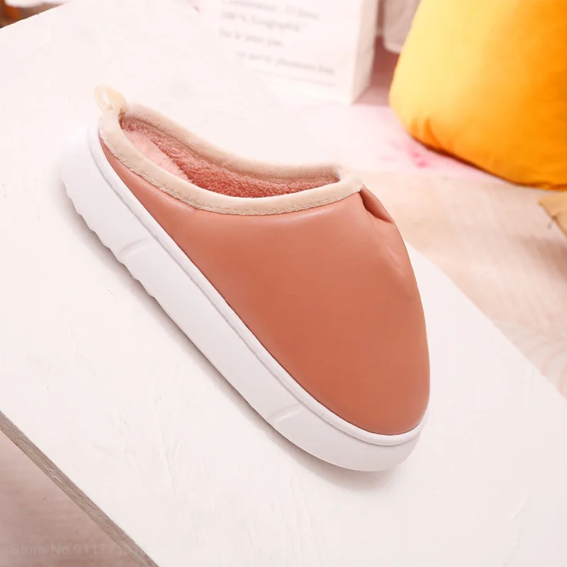 شاومي الشتاء الدافئة أفخم النعال للرجال النساء للجنسين سميكة وحيد زوجين أحذية المنزل مقاوم للماء خفيفة الوزن القطن النعال جديد