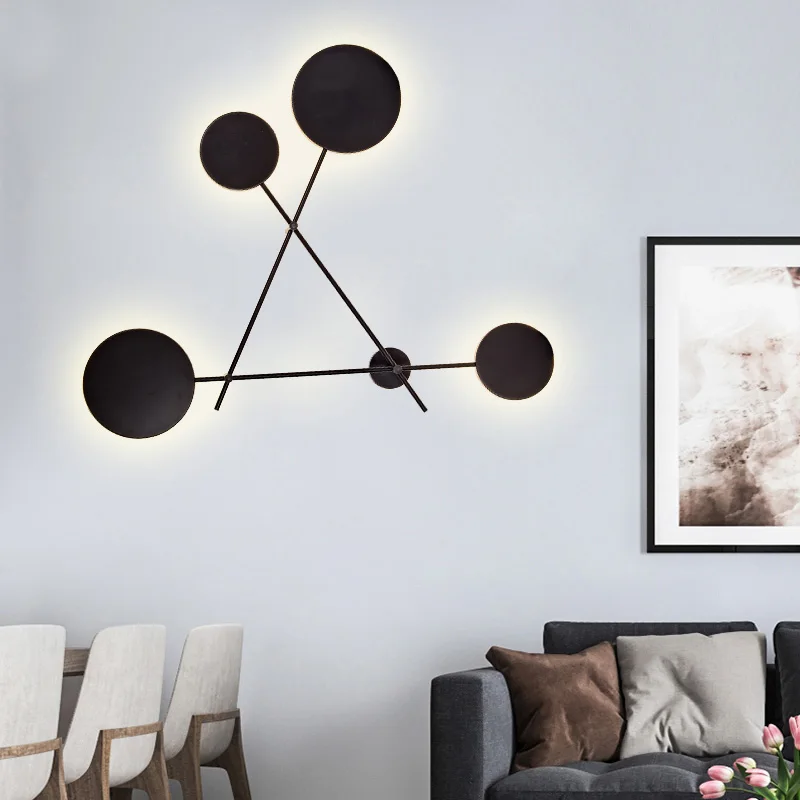 Nordic wall light living room modern creative round warm bedroom wall lamp minimalist corridor wall lamp