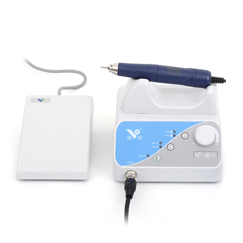 Free Shipping Nail Drill Professional Equipment 50W YCA500+Q9 Electric Nail Drill For Pedicure Gel Polish Remover 50000PRM