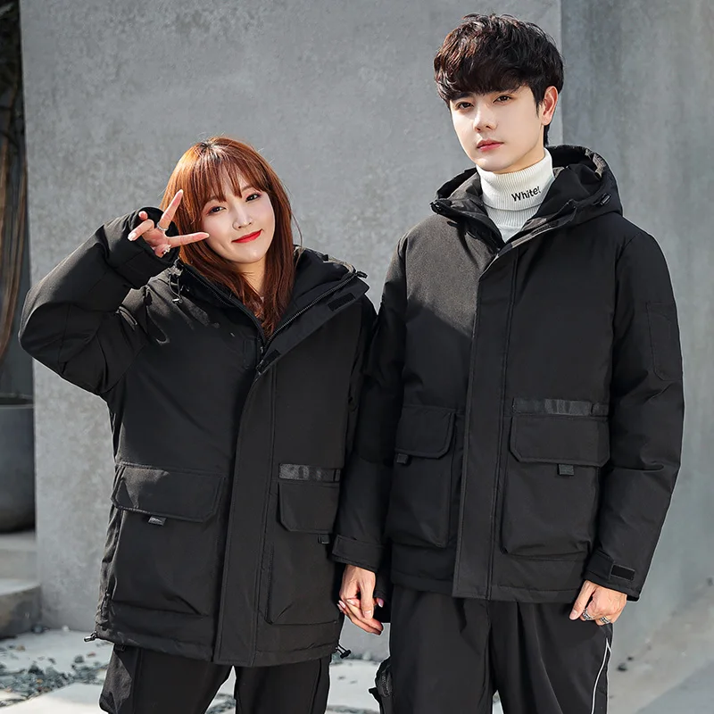 The new 2021 short white duck down casual down jacket winter snow ski resort men's leisure brand high quality jacket couples