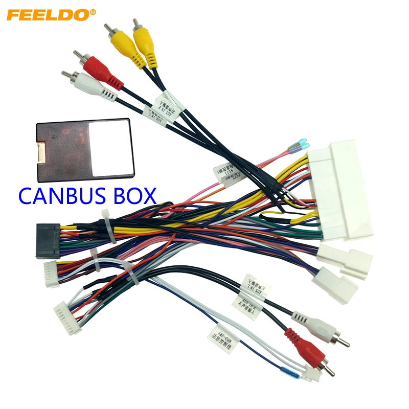 

FEELDO Car Audio 16pin Wiring Harness With Canbus Box For KIA KX5/KX7 Hyundai Sonata 9 Stereo Installation Wire Adapter #HQ6771