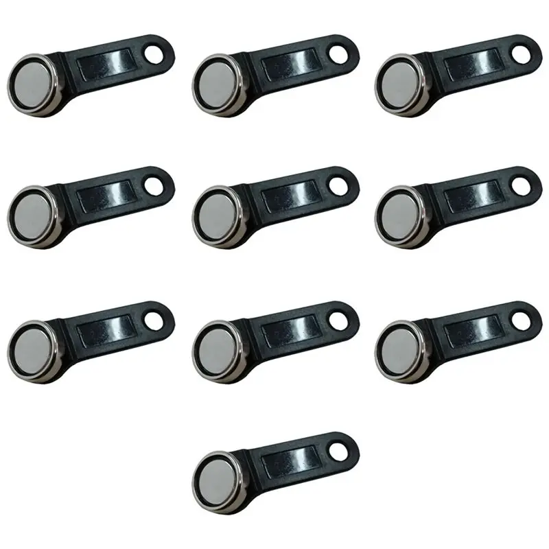 Top Deals 10pcs DS1990A-F5 TM Card iButton Tag with wall-mounted Black