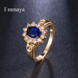 Emmaya Classical Model New Fashion Trend Gold Egg Shape Zirconia Ring Four Color Choice For Female Gorgeous Dress-up In Dinner