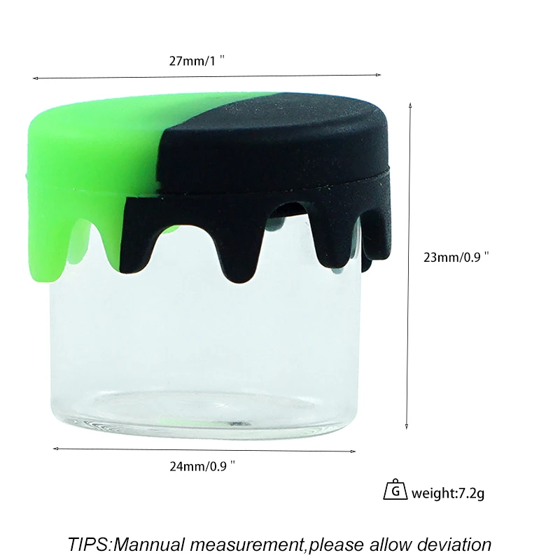Glass Concentrate Jars with Silicone Lid, Wax Containers, Multi Use Storage Box for Makeup Girls Gifts, 10Pcs, 6ml