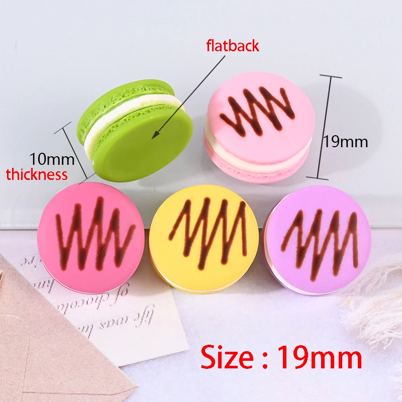 10Pcs Kawaii Resin Choco Macaroon Miniature Flatback Cabochon Art Supply DIY Earring Craft Decoration Homemade Gift Phone Deco