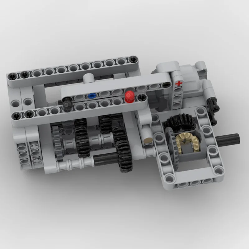 Bloques de construcción de modelo de caja de cambios de 3 velocidades, piezas MOC con función de potencia, juego de Motor L, juguetes educativos DIY