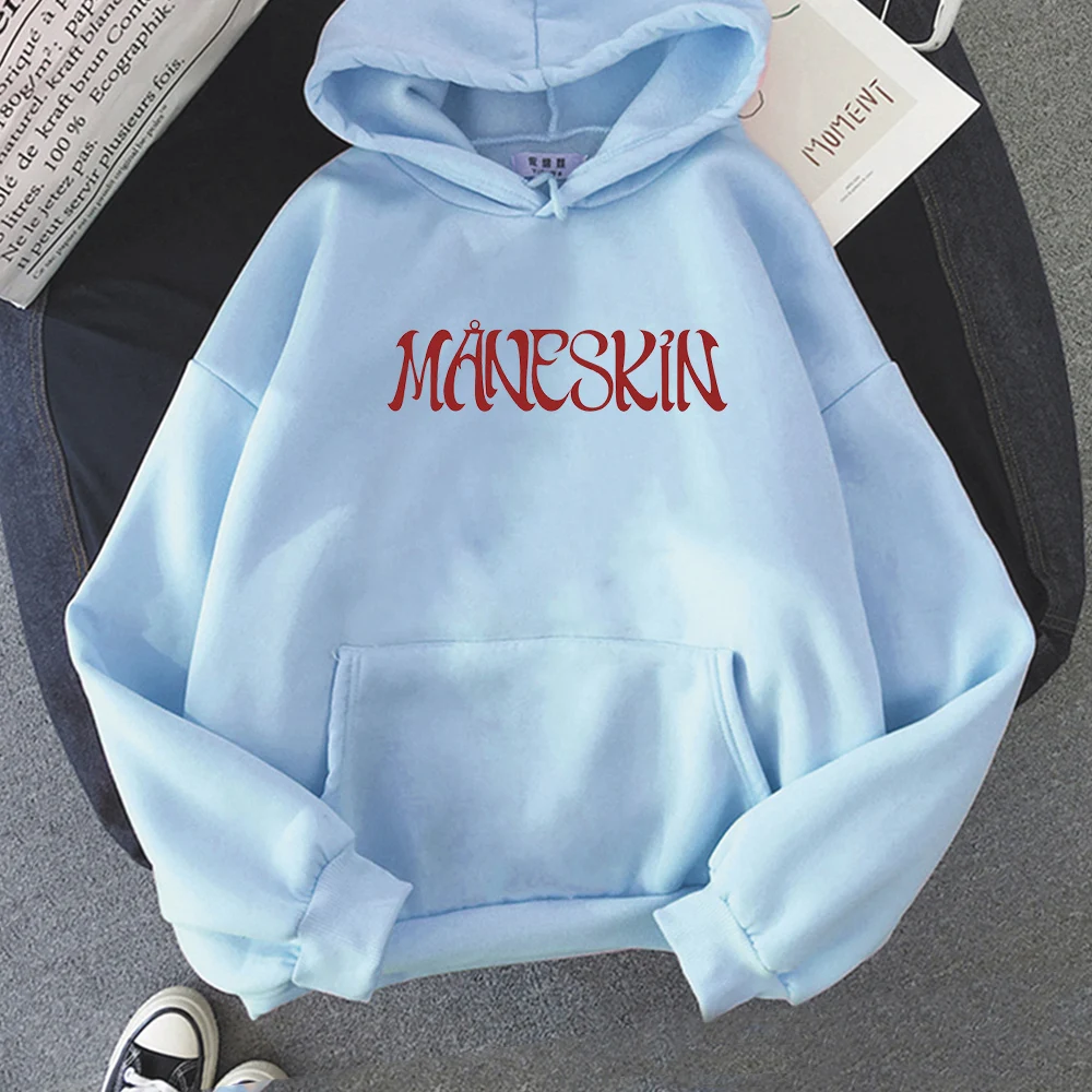 Maneskin Hoodie 2021 New Summer Fashion Mens Oversized Women Hip Hop Hoodies Male Daily Harajuku Loose Fleece Hooded Pullovers