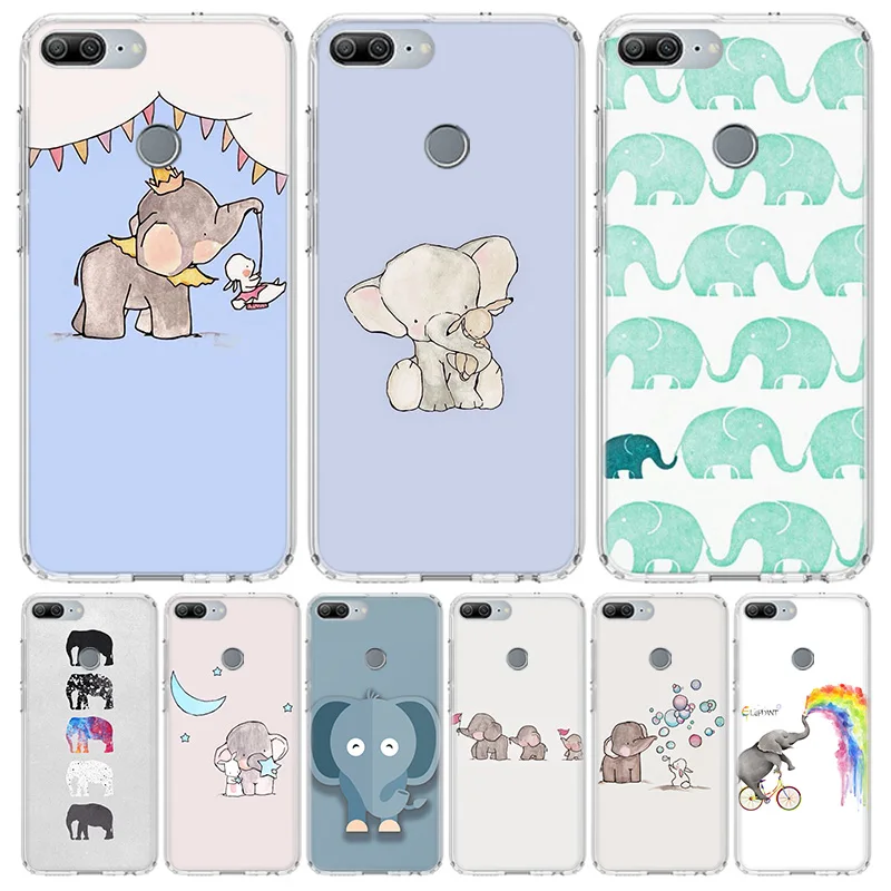 Cute Elephant Rabbit Bunny Soft Phone Case For Huawei Honor 10 Lite 9 20 8S 8X 9X Y5 Y6 Y7 Y9S P Smart Z 2019 7A 7X 8A Pro Coque