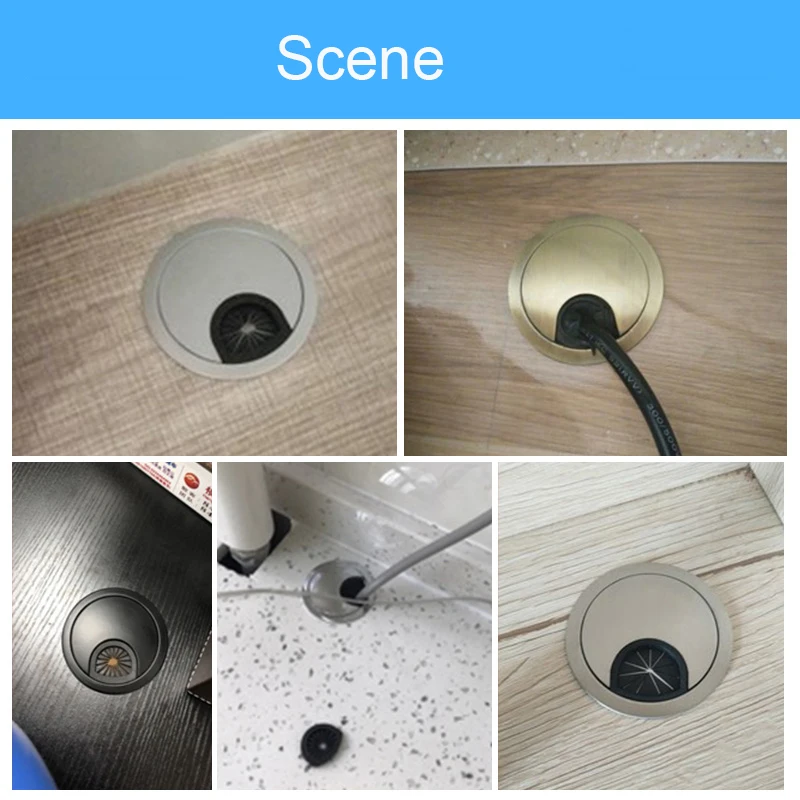 Wire Hole Cover Table Cable Wire Outlet Port Round Computer PC Desk Grommet Cable Hole Cover Line Holder Wiring Accessories