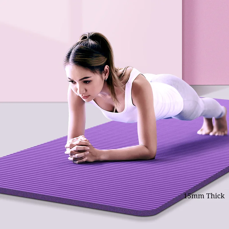 1850x800x15mm NBR tappetino Yoga con linea di posizione antiscivolo tappeto Fitness ginnastica tappetini Pilates palestra cintura esercizio Sport