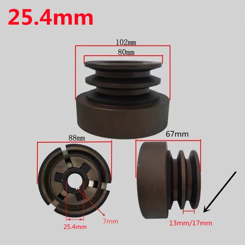 Imagem -02 - Embreagem Dobro da Correia do Sulco se Encaixa para o Motor Gx390 Gx420 188f 190f com Saída do Eixo de 25.4 mm Usada para a Bomba de Água Cortador Chave Lisa a