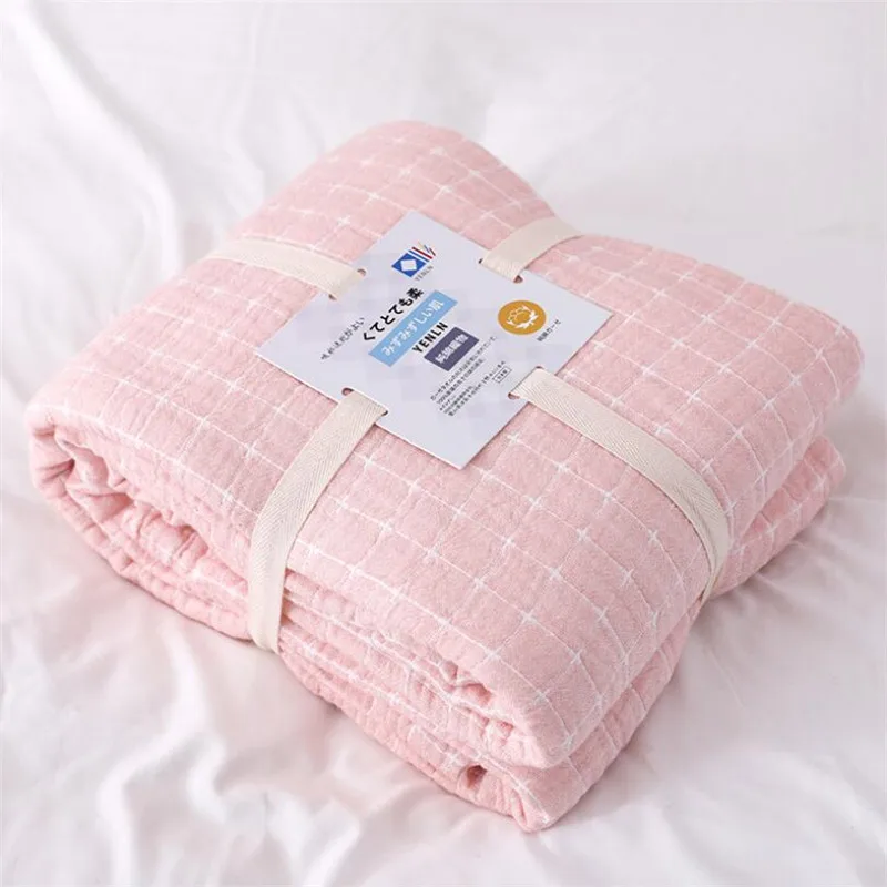 Bedspreads Quilted Summer Fashion Style Cotton Gauze Throw Blankets On The Bedding Comforter Quilt For Sofa Cover 200*230cm