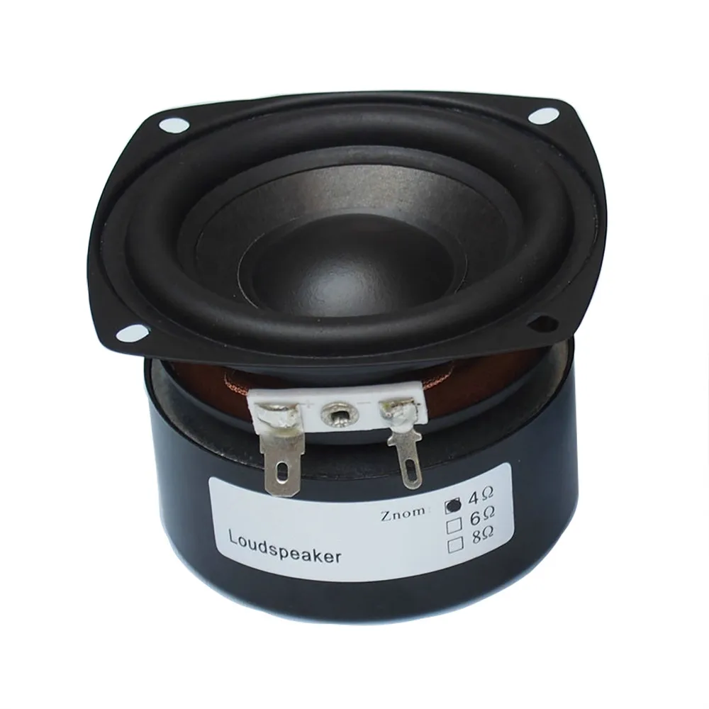 1PC Subwoofer HIFI Sound Design 3” 25W Woofer Speaker 4 8 Ohm Subwoofer Audio Sound Speaker Bass Loudspeaker Round For AV DIY D