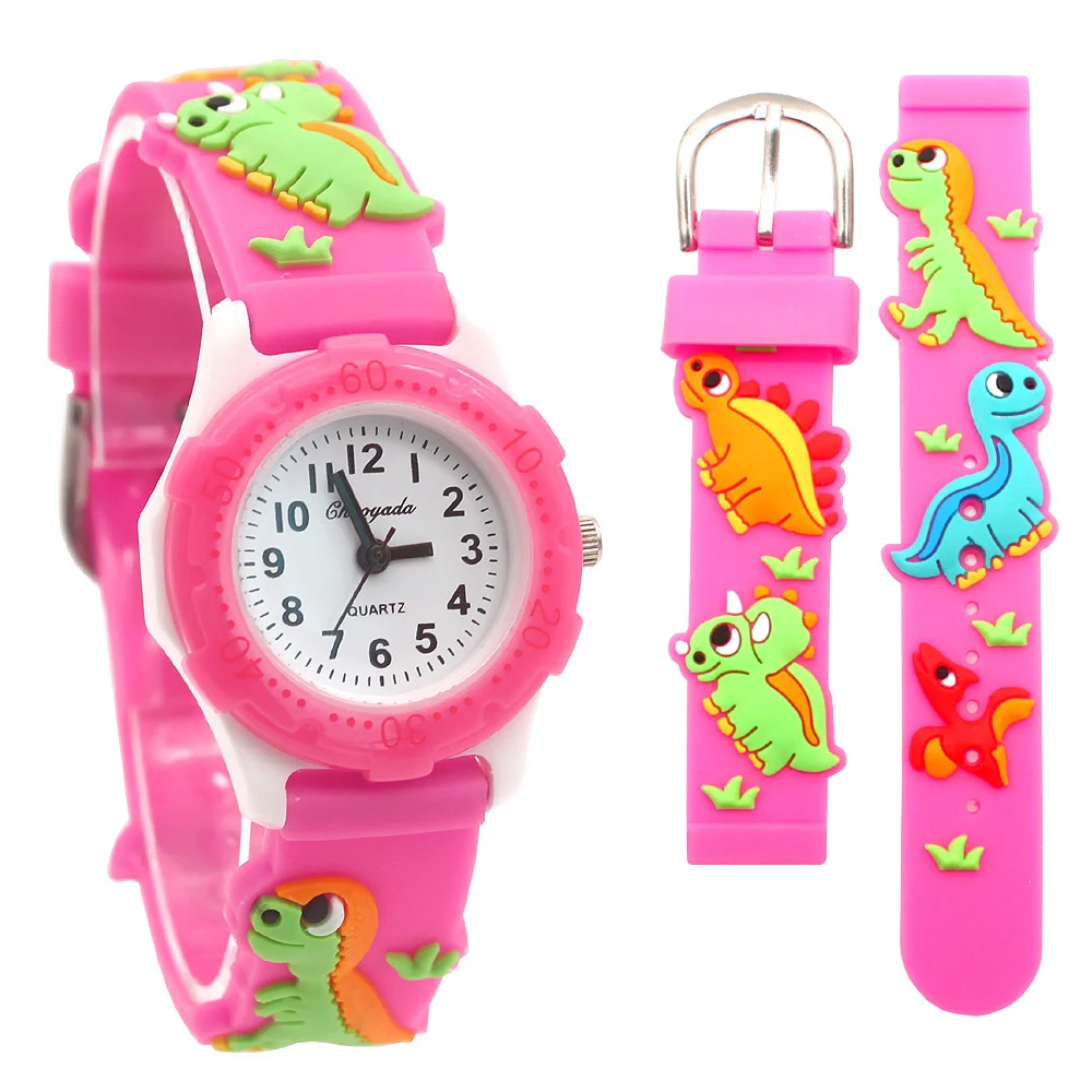 Nieuwe Collectie Hoge Kwaliteit 3D Siliconen Band Dinosaurus Ontwerp Kinderen Quartz Horloge Kids Meisje Jongens Studenten Relogio Kol Saati Geschenken