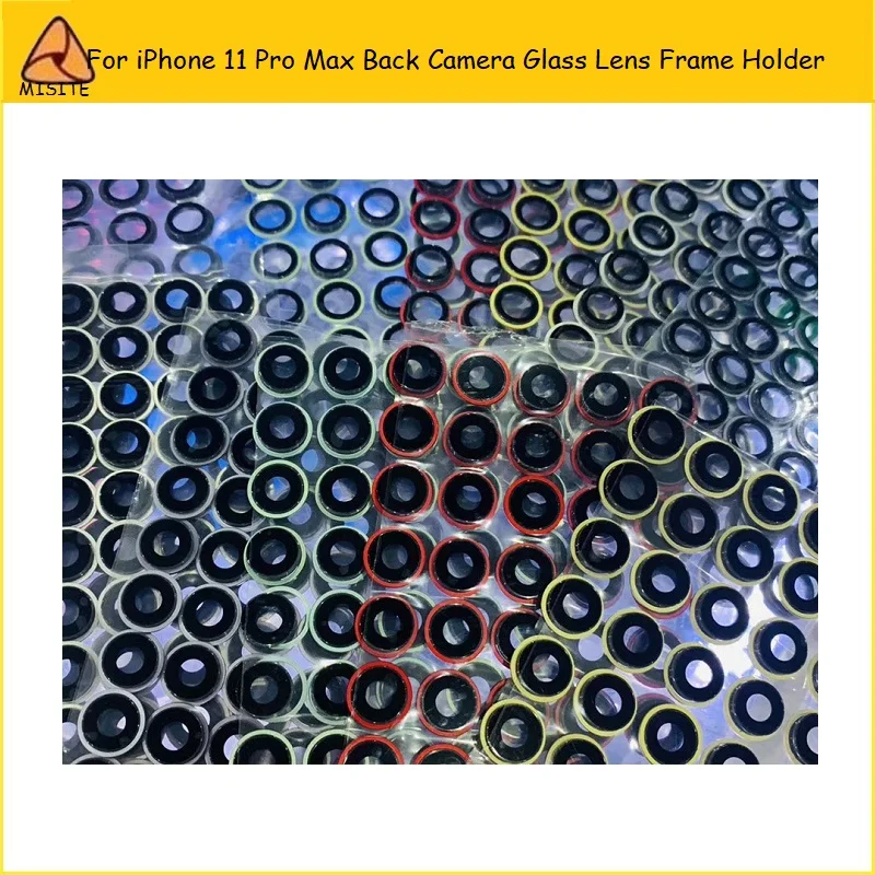 10Pcs/Lot  New Back Camera Lens Glass Cover for i Phone 11 Pro Max Rear Camera Lens Glass Ring  with Frame Holder Repair Parts tandorio sbdx001 diver steel automatic watch men white chapter ring mop red dial sapphire glass waterproof wristwatch green lume