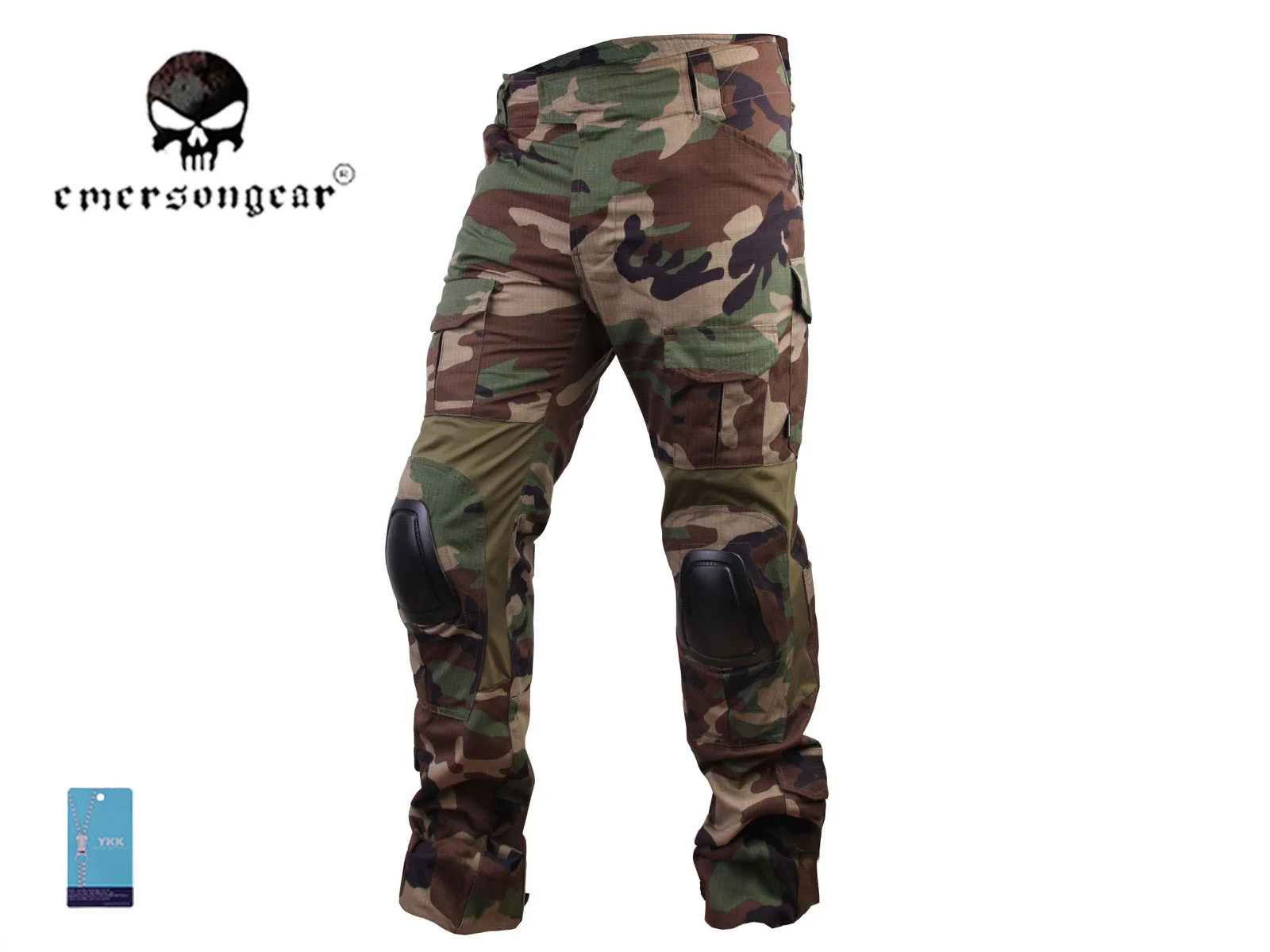 

Emersongear-tactical pants for airsoft, combat BDU, with knee pad, outdoor hunting, woodland, em7044, G3