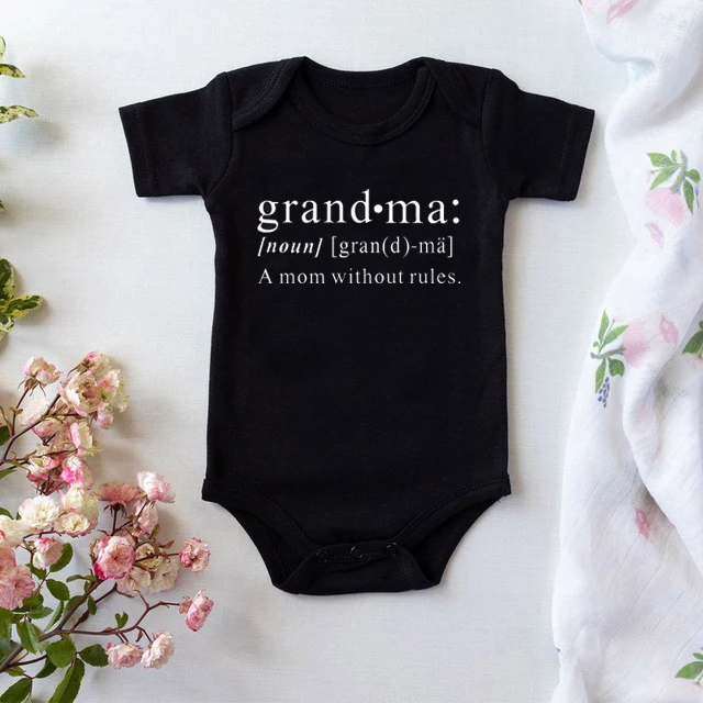 Grandma A Mom Without Rules Newborn Baby Bodysuits Rompers Baby Girls Boy Onesies Roupas Bebe Infant Jumpsuits Outfits Clothes