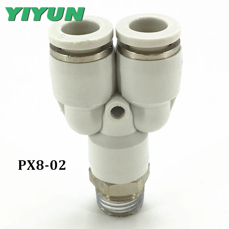 PX4-M5 PX4-01 PX4-02 PX6-01 PX6-04 PX8-01 PX8-04 PX8-02 PX8-03 YIYUN Pneumatic  Y threaded three - way Goods in stockfittings