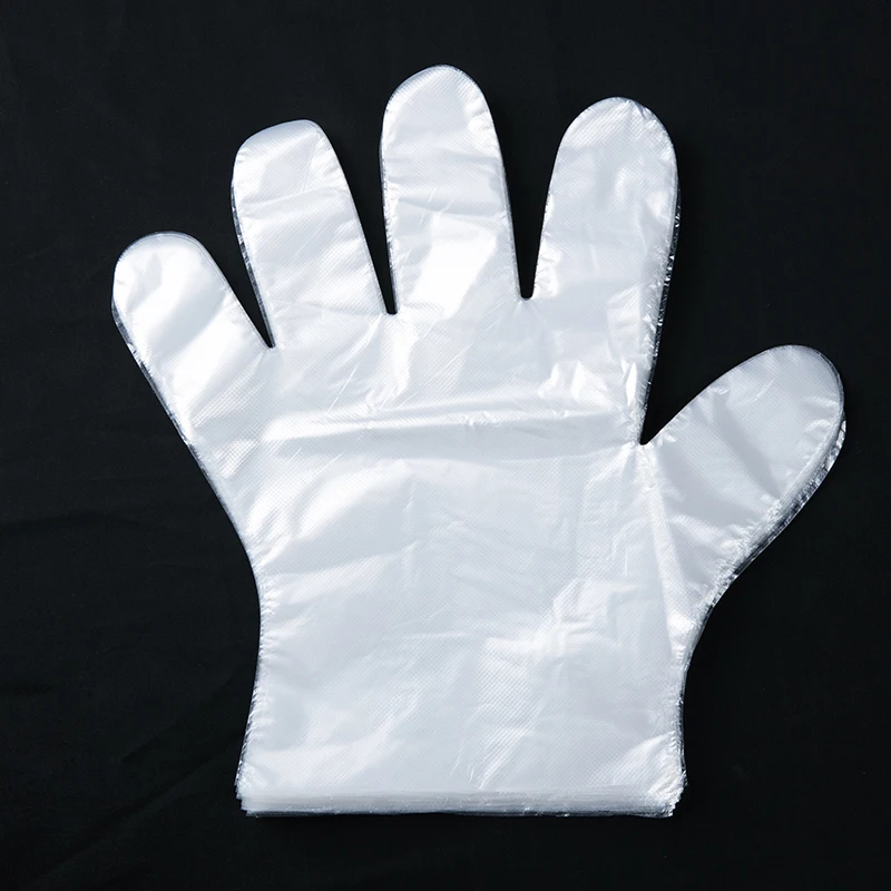 

Thickened Transparent Plastic PE Film Gloves For Disposable Baking, Eating Lobster, Catering And Hairdressing Hood.