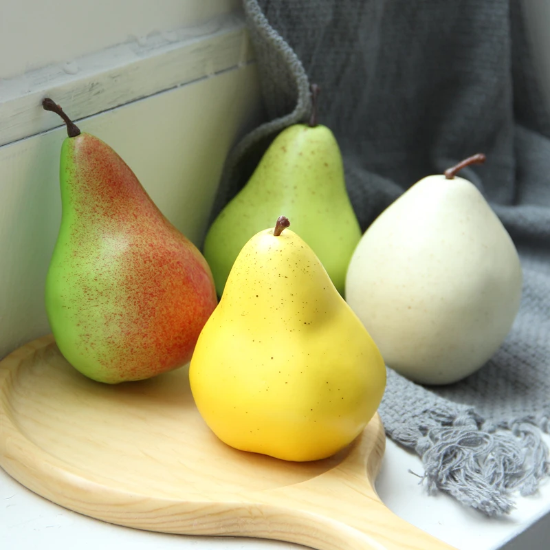 Artificial Fruits Foam Decoration, Simulated Pear, Fruit Model, Sketch Display, Photography Prop, Festive Supplies, 4 Pc