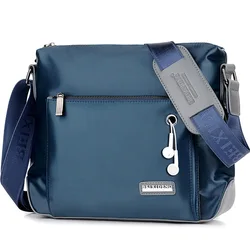 Męska torba na ramię otwór słuchawkowy Oxford wodoodporna lekkie odzienie torba typu Messenger Crossbody package tornister