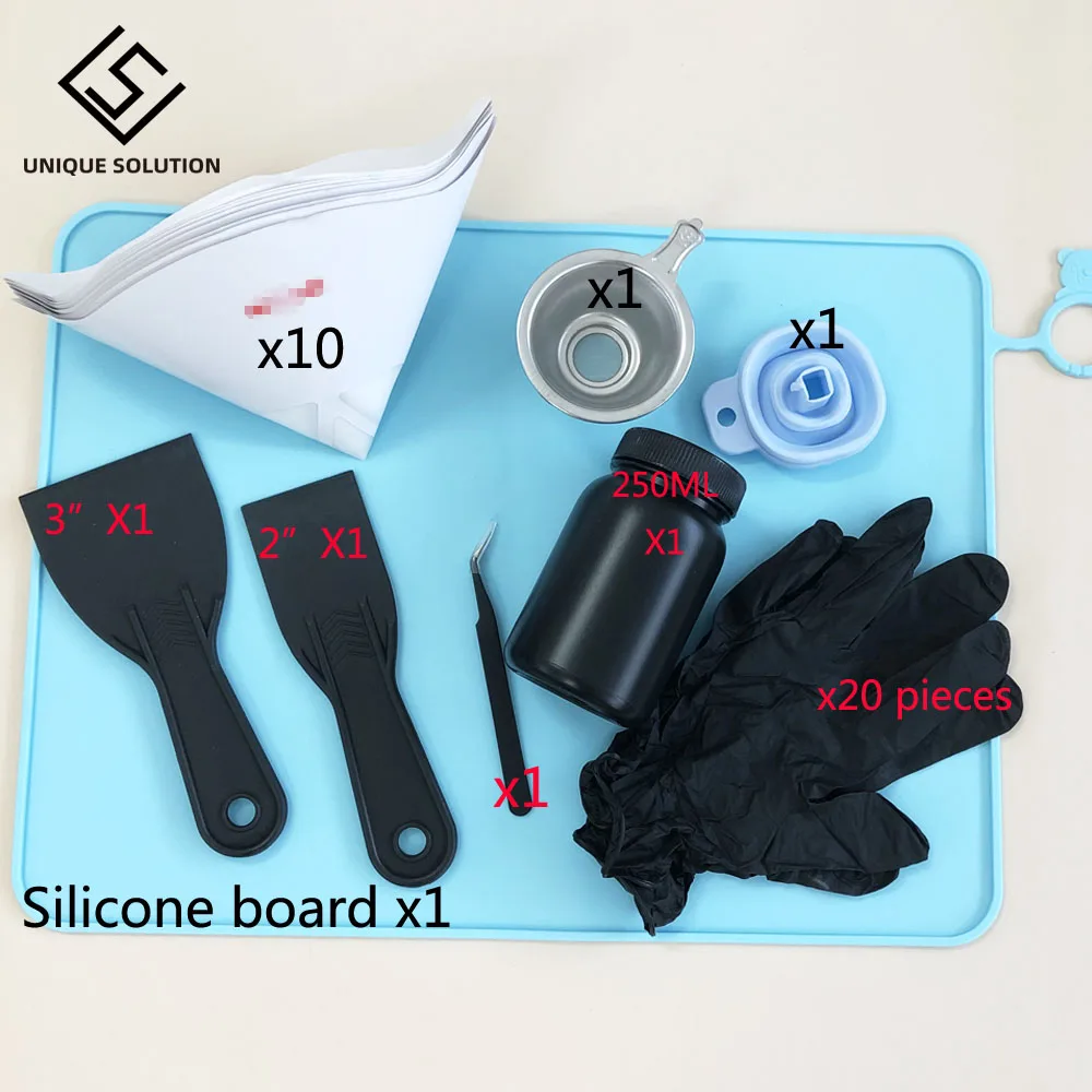 3d printer DLP SLA dedicated Accessories 1pcs Silicone mat +10pcs  Funnel Disposable Mat + Resin Special tool shovel