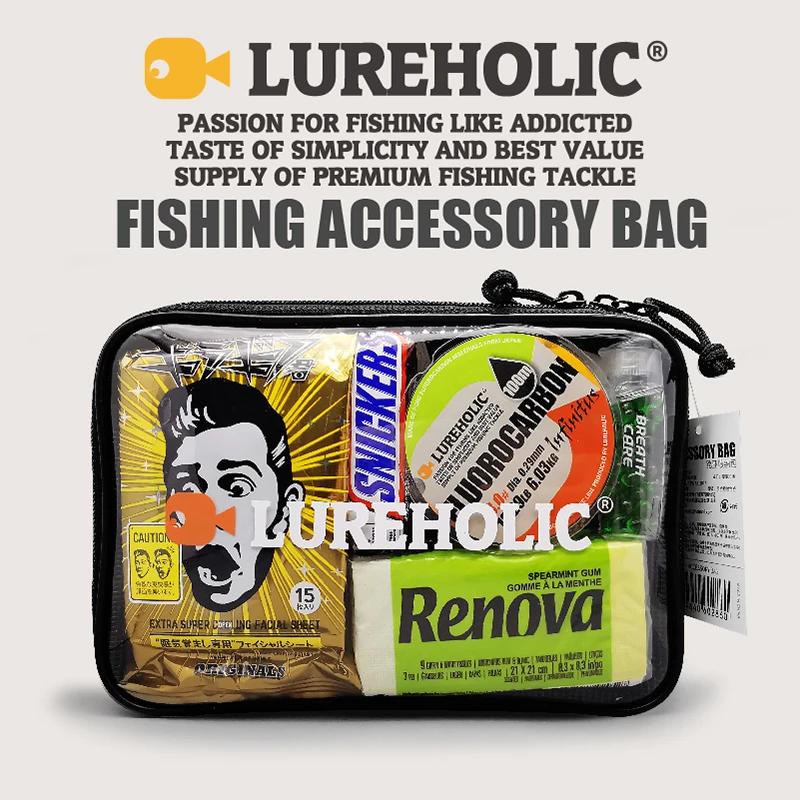 LUREHOLIC Torba na przynęty i akcesoria wędkarskie Wodoodporna torba do przechowywania Sprzęt wędkarski Wysokiej jakości zagęszczony przezroczysty PVC