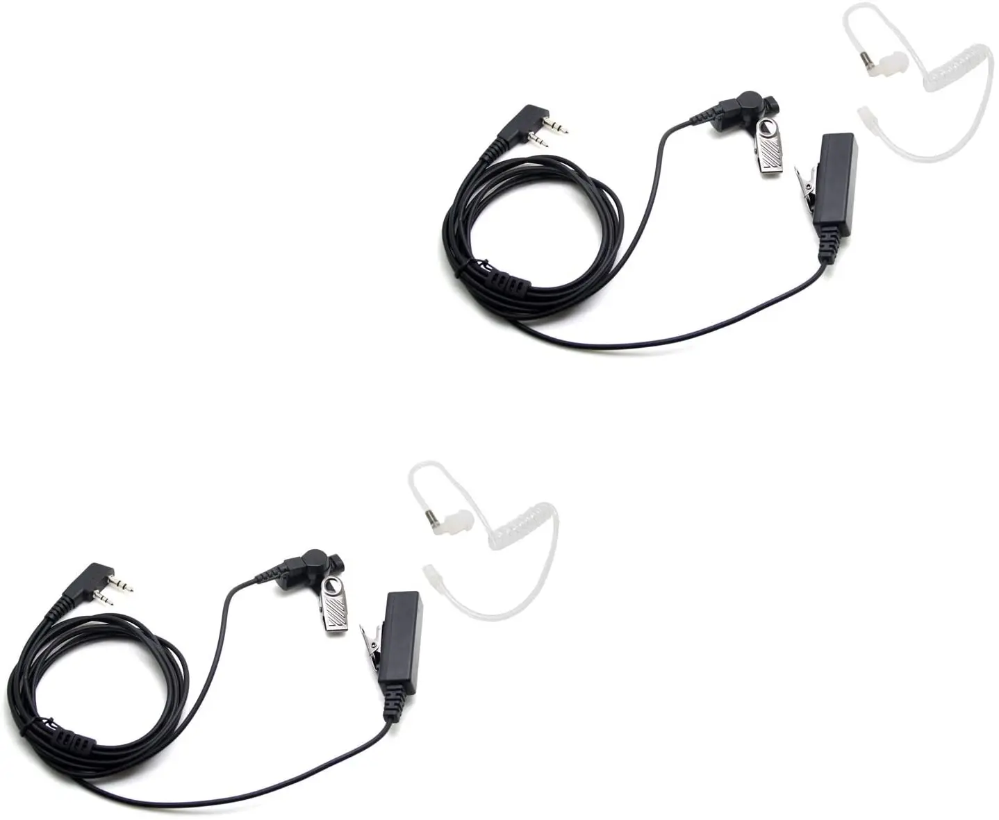 Kymate Two-Wire Surveillance Earpiece Mic for Kenwood TK-270, TK-270G, TK-308, TK-340, TK-340D, TK-348, TK-350(2 pack)