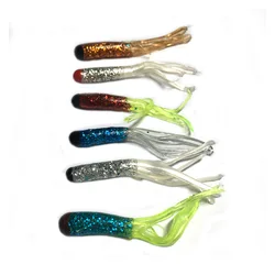 20pcs/lot Tubular Lures Multi-color Soft Baits 5cm/0.6g Artificial Silicone Beard Lure Wobblers Carp Fishing Gear tackle