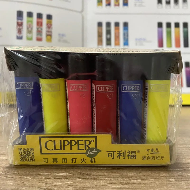 Original CLIPPER Lighter Metal Grinding Wheel Butane Gas Lighter 8 Pieces/24 Pieces Exquisite Gift Box Packaging Collection