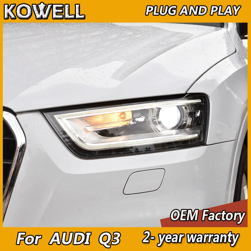 

Car Styling for Audi Q3 Headlights 2012-2016 Q3 LED Headlight DRL Lens Double Beam H7 HID Xenon bi xenon lens