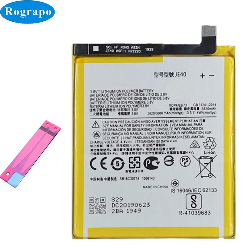 New Original 3000mAh JE40 Phone Battery For Motorola P30 Play One Moto Z3 Moto G7 Play XT1941 XT1952-1 XT1952-3 XT1952-4