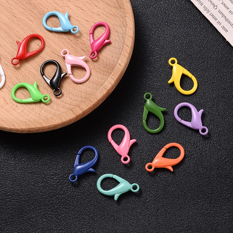 30Pcs/Lot 6x12mm 7x14mm 8x16mm 11x21mm tainless Steel Lobster Clasp Hooks End Clasps Connectors For DIY Jewelry Making Findings