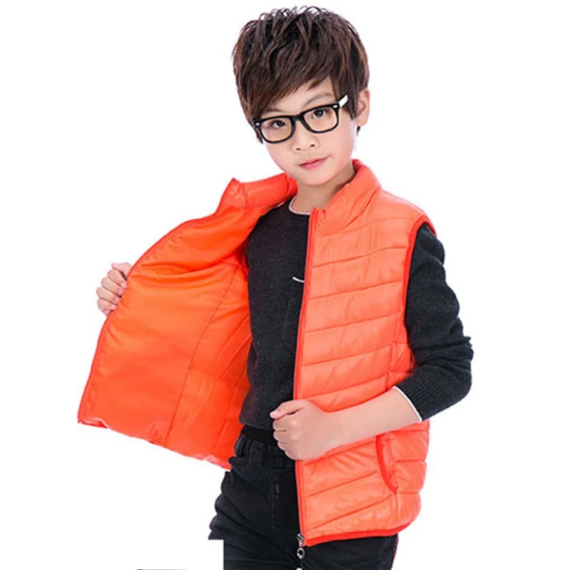 Children Clothing Boys Girls Warm Waistcoats Autumn Winter Outerwear Coat Vests KidsToddlers Thick Padded Warm Jacket 3-16 Years