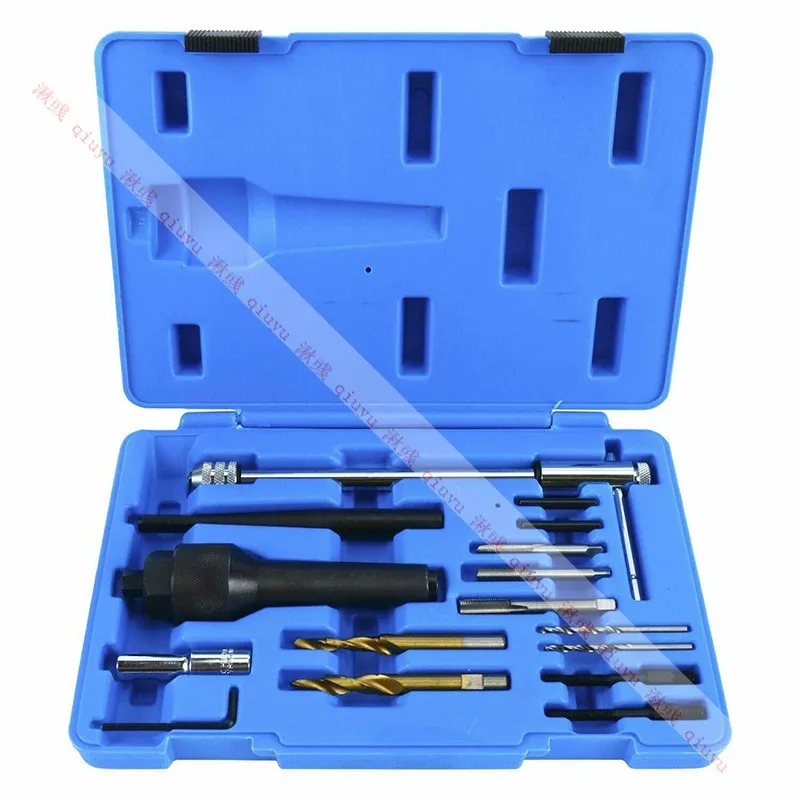 Damaged Glow Plug Removal Remover Thread Repair Drill Wrench Spark Plug Gap Extractor Tool Kit 8MM 10MM