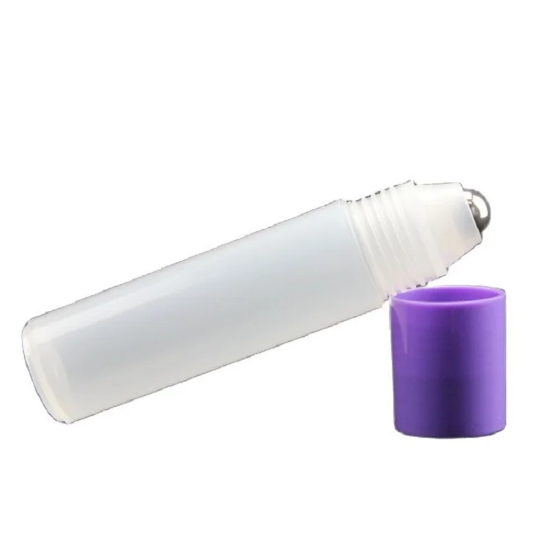 15ML Frost Plastic Roll on Bottle with Glass Bead Metal Steel Bead Eye Cream Bottle Cosmetics Packaging Roller Bottles 30Pcs/Lot