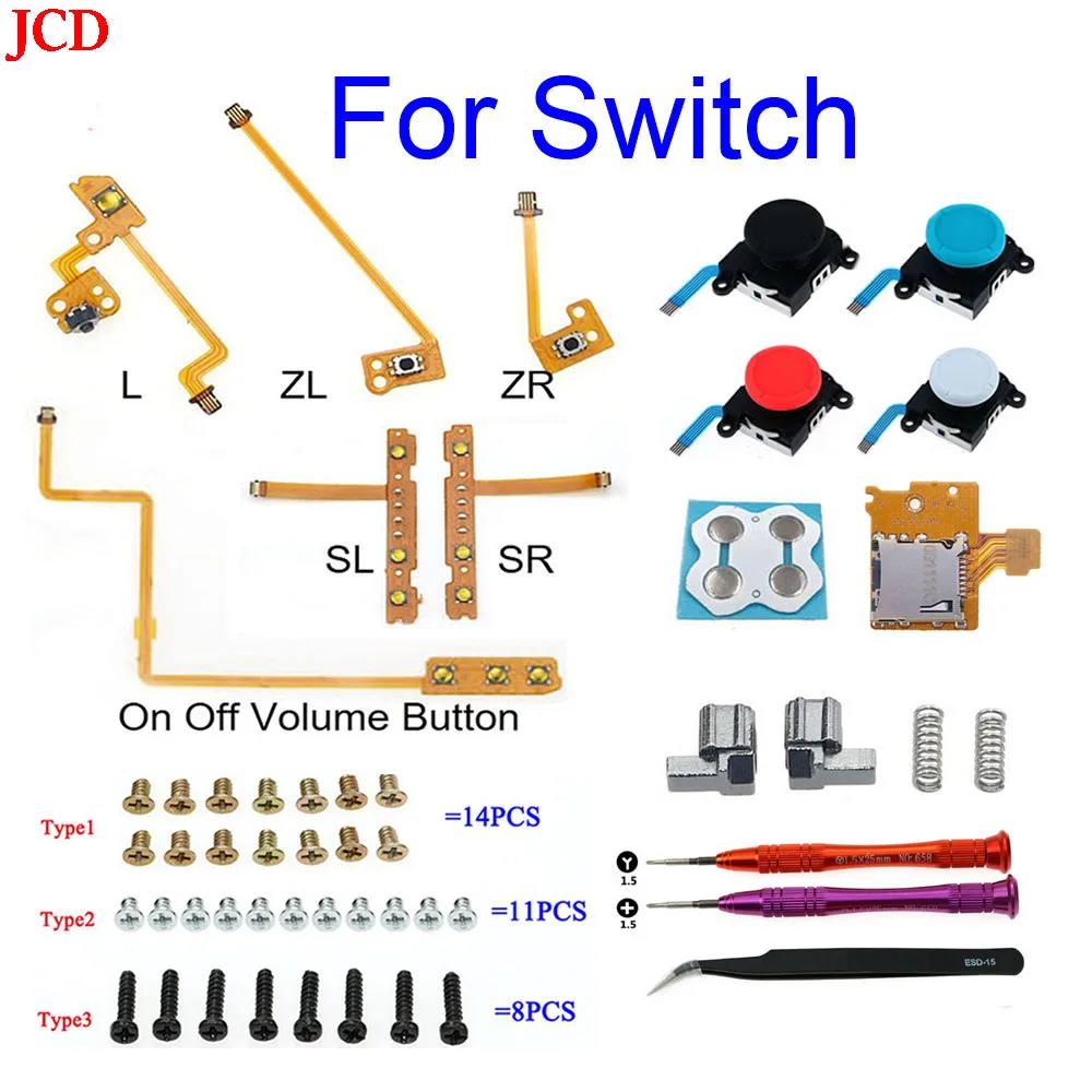 JCD ZL L SL ZL ZR L Left Right Shoulder Trigger Buttons Flex Cable for Nintend Switch NS Console Analog Joystick/ Type-C Socket