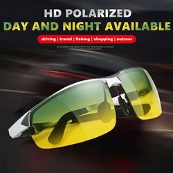 CoolPandas Brand Design Sunglasses Polarized Men Square Aluminum Magnesium Glasses Day Night Driving Shades Anti-Glare Eyewear