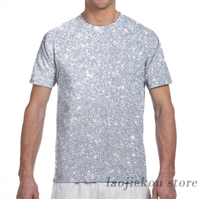 Silver Metallic Sparkly Glitter Men T shirt Women All Over Print Fashion Girl T Shirt Boy Tops Tees Short Sleeve Tshirts T shirts AliExpress