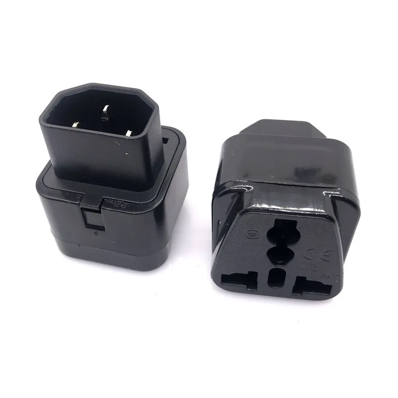 1pcs 2pcs Black 250v 10a copper IEC320 PDU C13 C14 outlet convert connector wd320 Travel power adapter plug